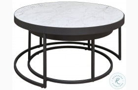 Windron Black And White Nesting Coffee Table Set of 2