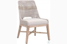 Wicker Natural Gray Tapestry Dining Chair Set of 2