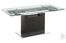 Olivia Clear And Dark Grey Oak Extendable Dining Table