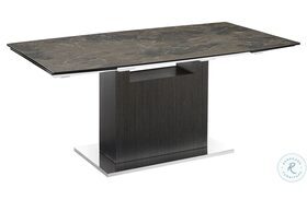 Olivia Brown And Dark Grey Oak Extendable Dining Table