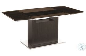Olivia Smoked Brown And Dark Grey Oak Extendable Dining Table