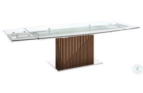 Moon Clear And Walnut Extendable Dining Table