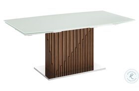 Moon White And Walnut Extendable Dining Table