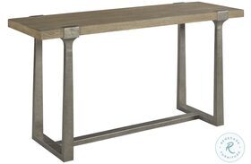 Timber Forge Rubbed Light Brown And Aged Natural Silver Sofa Table