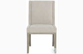 Linea Beige And Cerused Greige Upholstered Side Chair