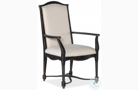 Ciao Bella Black upholstered Back Arm Chair Set Of 2