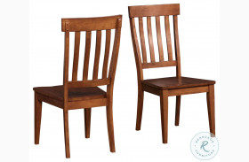 Toluca Rustic Amber Slatback Dining Side Chair Set of 2