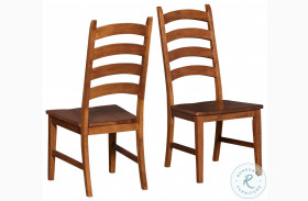 Toluca Rustic Amber Ladderback Side Chair Set of 2