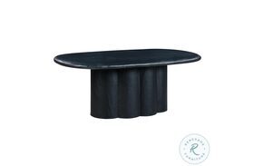 Elika Black Faux Plaster Oval Dining Table