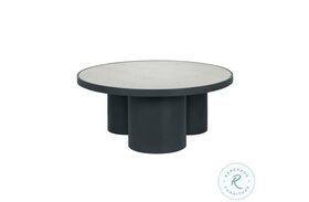 Nautilus Antique Silver Mirrored And Matte Black Coffee Table