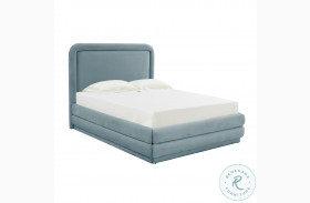 Briella Bluestone Velvet Full Upholstered Panel Bed