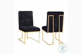 Akiko Black Velvet Chair Set of 2