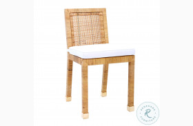 Amara White And Natural Rattan Dining Chair