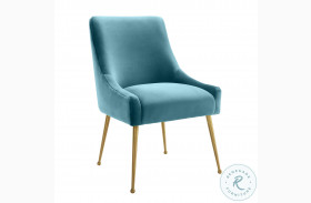 Beatrix Sea Blue Velvet Side Chair