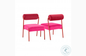Jolene Hot Pink Velvet Dining Chair Set of 2