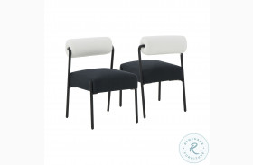 Jolene Cream And Black Linen Dining Chair Set of 2