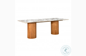 Tamara Ceramic And Natural Rectangular Dining Table