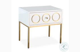 Ella White and Gold Nightstand