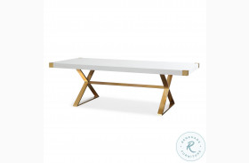 Adeline White and Gold Dining Table