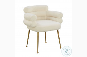 Dente Cream Faux Sheepskin Dining Chair by Inspire Me Home Decor