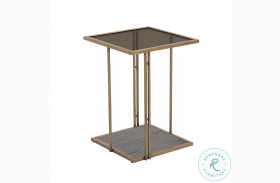 Emma Brown Ash And Gold Side Table By Inspire Me Home Decor