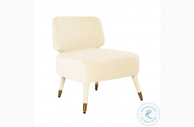 Athena Cream Velvet Accent Chair by Inspire Me Home Decor