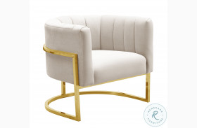 Magnolia Spotted Cream Chair With Gold Base