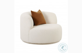 Fickle Cream Boucle Swivel Chair