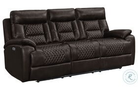 Campo Trinidad Brown Power Reclining Sofa with Power Headrest