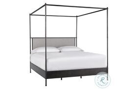 Modern Farmhouse Kent Coconut Metal And Pepper King Poster Canopy Bed