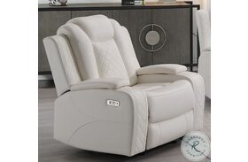 Orion White Power Glider Recliner With Power Footrest And Headrest