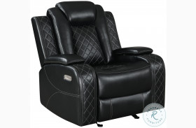 Orion Black Glider Power Recliner With Power Headrest And Footrest