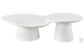 Tranquility Milky Mushroom Nesting Cocktail Table Set of 2