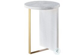 Tranquility Reverie Carrara Marble Round Accent Table