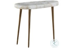 Erinn V X Fino Agate And Antique Satin Short Side Table