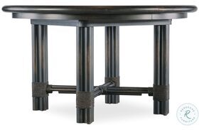 Retreat Dark Wood Rattan Round Extendable Dining Table