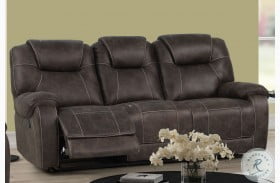 Anton Chocolate Dual Reclining Sofa With Power Footrest