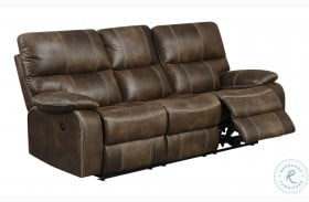 Hooper Chocolate Brown 85" Reclining Sofa