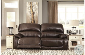 Hallstrung Chocolate Leather 2 Seat Power Reclining Sofa