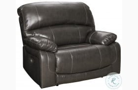 Hallstrung Gray Zero Wall Power Wide Leather Recliner