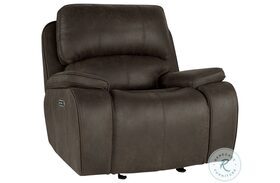 Brookings Brown Glider Power Recliner Power Headrest And Footrest