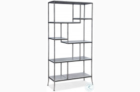 Commerce And Market Dark Gray And Blue Bookcase