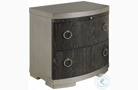 Eve New Black And Aged Silver 2 Drawer Nightstand