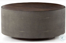 Crosby Charcoal Shagreen Round Coffee Table