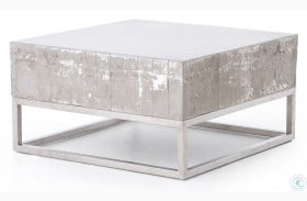 Constantine White Wash And Chrome Coffee Table