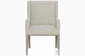 Linea Beige And Cerused Greige Upholstered Arm Chair