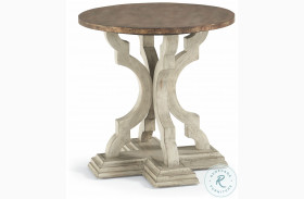 Estate Antiqued Round Lamp Table
