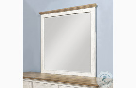 Newport Off White And Rustic Brown Mirror