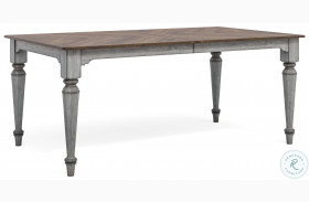Plymouth Distressed Gray Wash Rectangular Extendable Dining Table