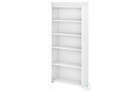 Fairview Pure White and Shiplap Gray 5 Shelf Tall Bookcase